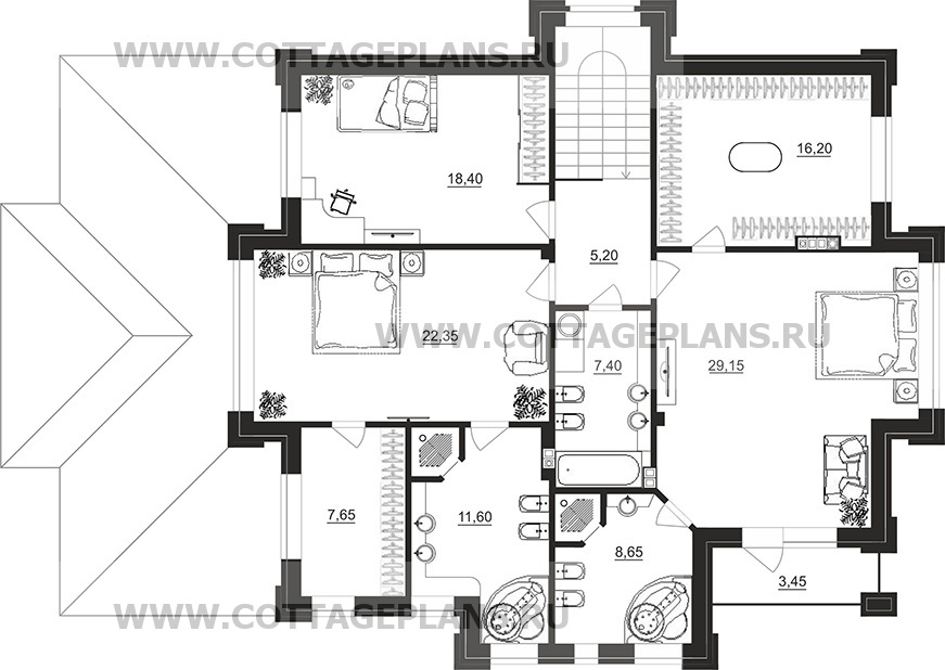 Поэтажные планы проект дома 200-80 общ. площадь 257,90 м2