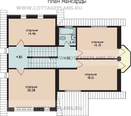 Поэтажные планы проект дома 50-38 общ. площадь 169.3м2