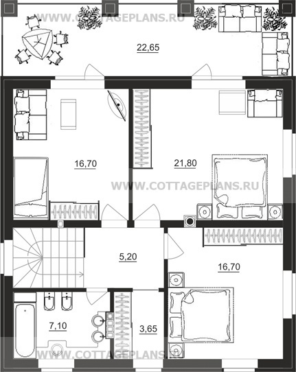 Поэтажные планы проект дома 21-09 общ. площадь 141,15 м2