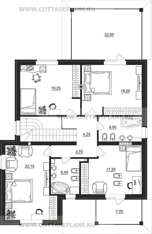 Поэтажные планы проект дома 14-13 общ. площадь 206,55 м2