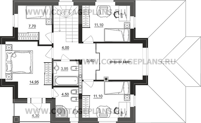 Поэтажные планы проект дома 98-15 общ. площадь 203,15 м2