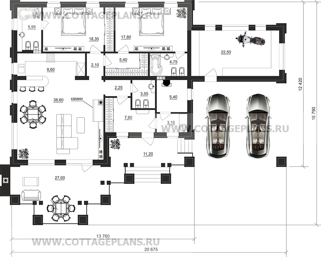 Поэтажные планы проект дома 90-59 общ. площадь 145,40м2