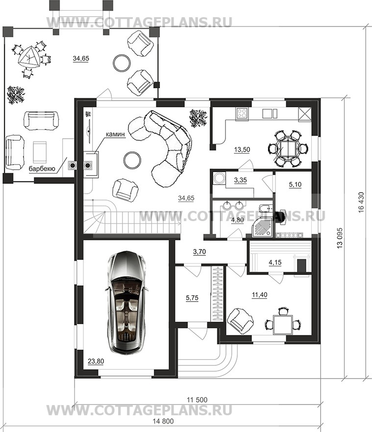 Поэтажные планы проект дома 75-14 общ. площадь 190,30 м2