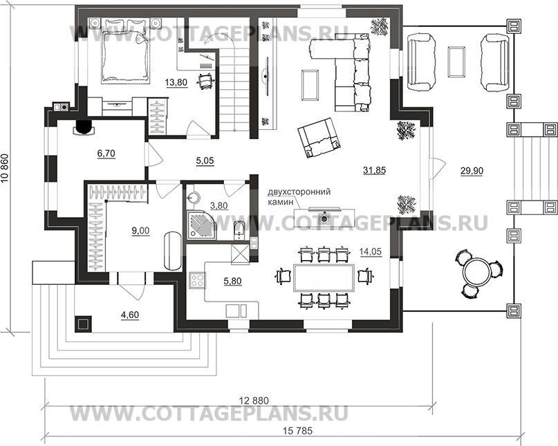 Поэтажные планы проект дома 200-48 общ. площадь 179,40 м2