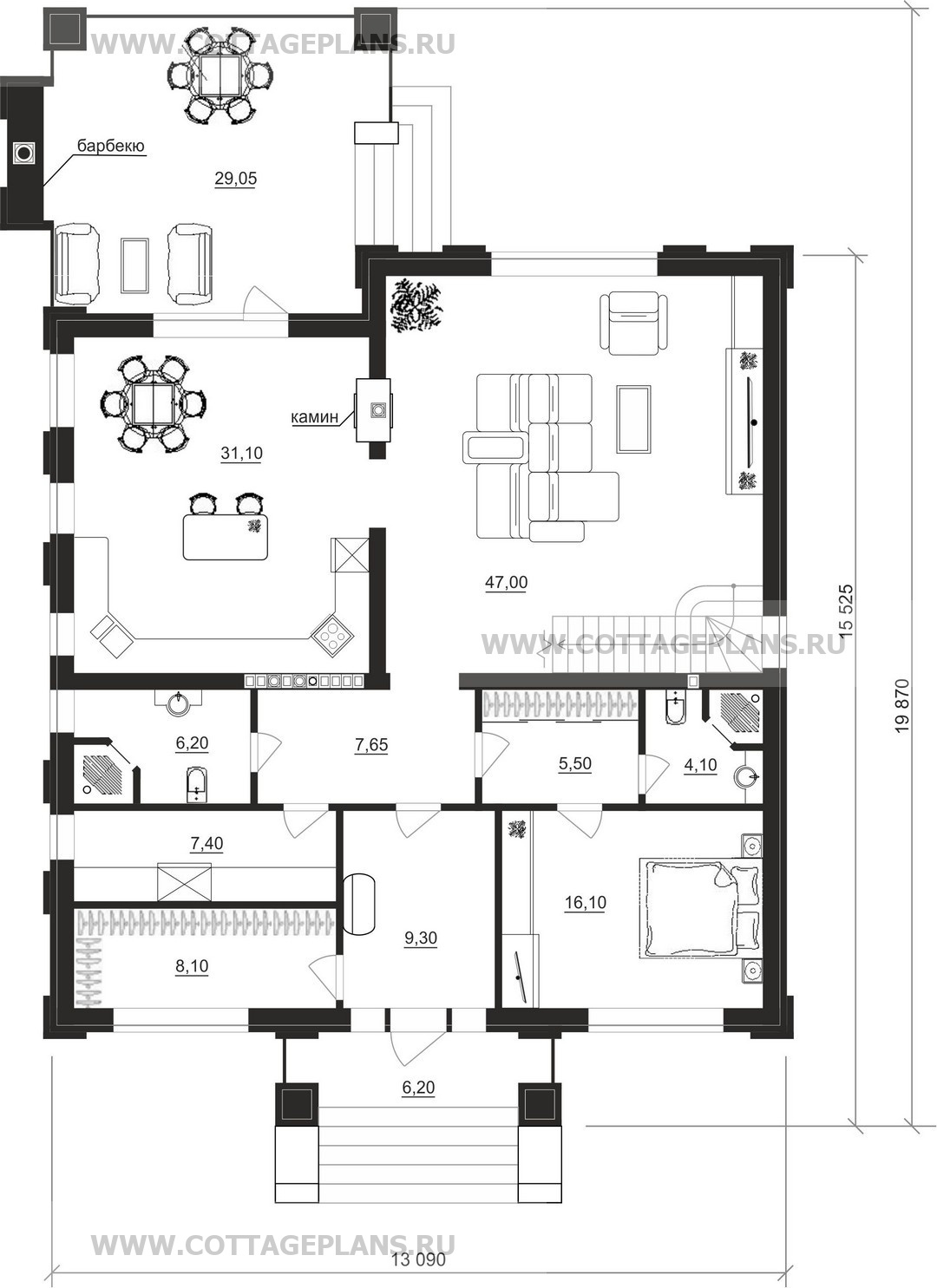 Поэтажные планы проект дома 205-25 общ. площадь 424,70 м2