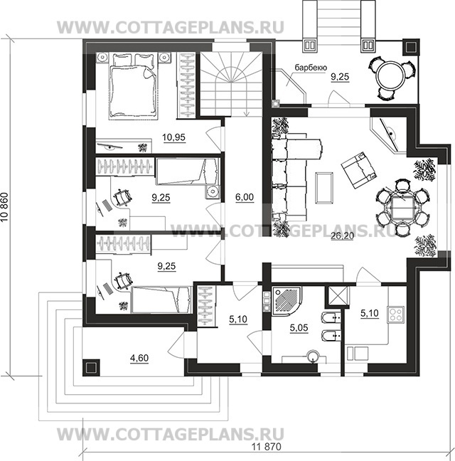 Поэтажные планы проект дома 28-44 общ. площадь 155,80 м2
