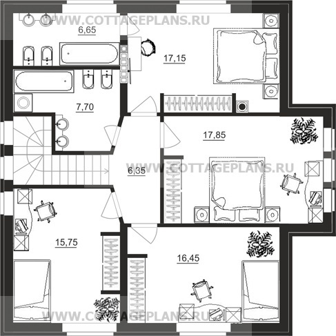 Поэтажные планы проект дома 88-38 общ. площадь 173,30 м2