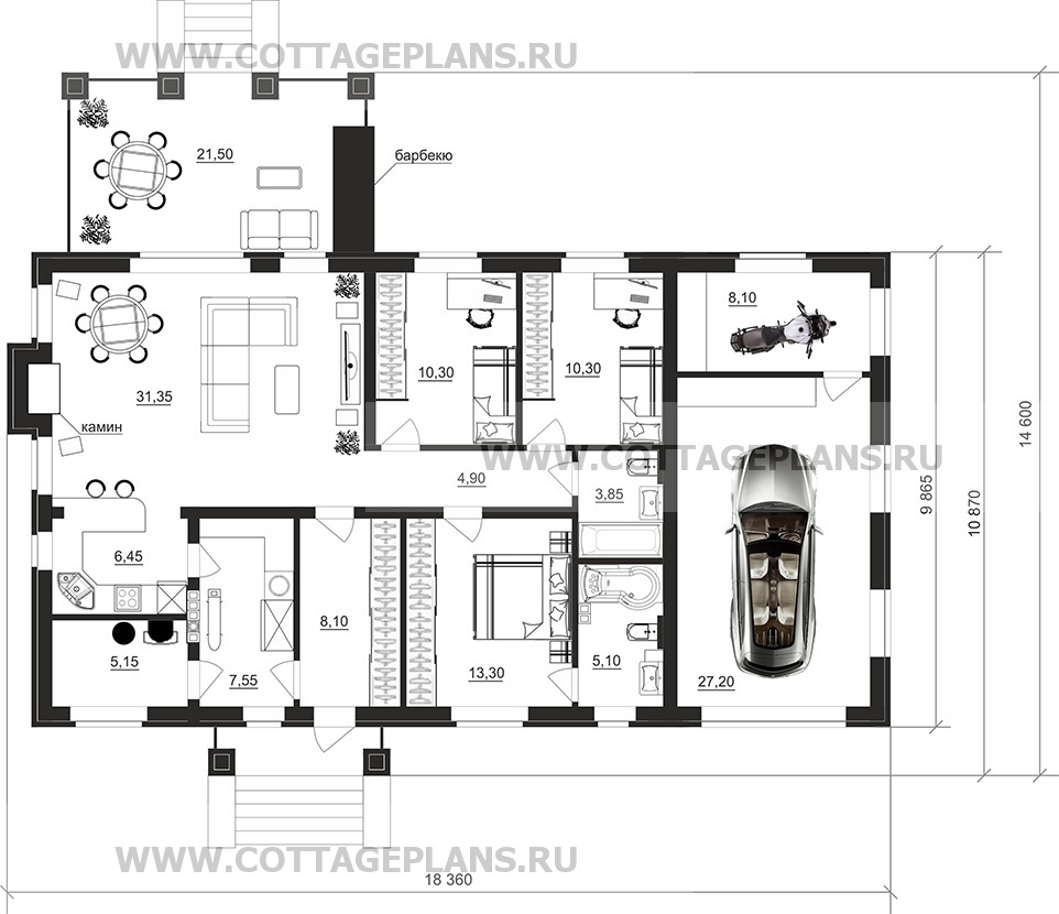 Поэтажные планы проект дома 700-75 общ. площадь 141,65м2