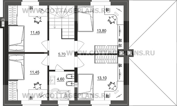 Поэтажные планы проект дома 29-32 общ. площадь 117,90 м2