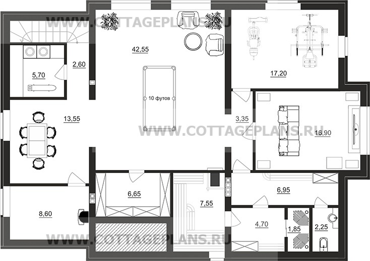 Поэтажные планы проект дома 91-53 общ. площадь 281,55 м2