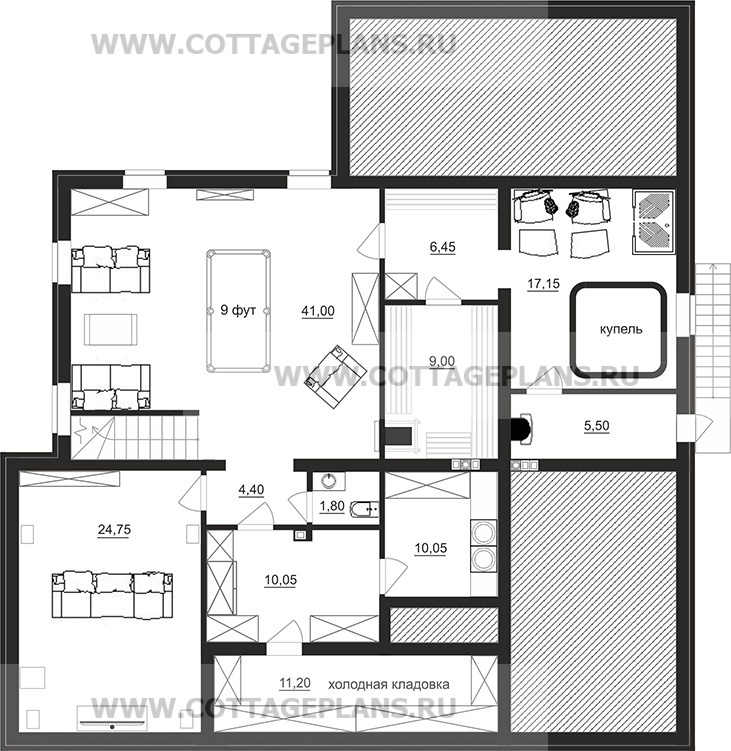 Поэтажные планы проект дома 88-75 общ. площадь 364,15 м2