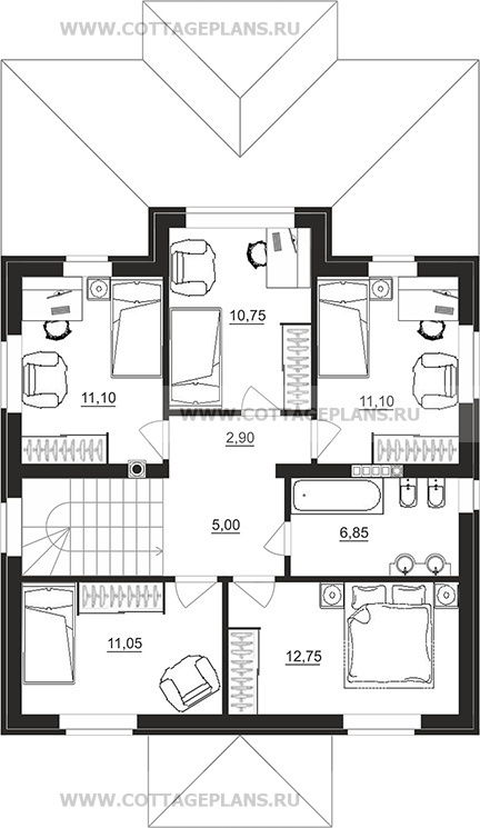 Поэтажные планы проект дома 92-56 общ. площадь 141,30 м2