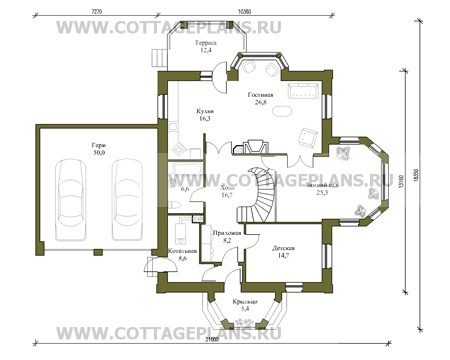 Поэтажные планы проект дома 51-31 общ. площадь 306,0м2