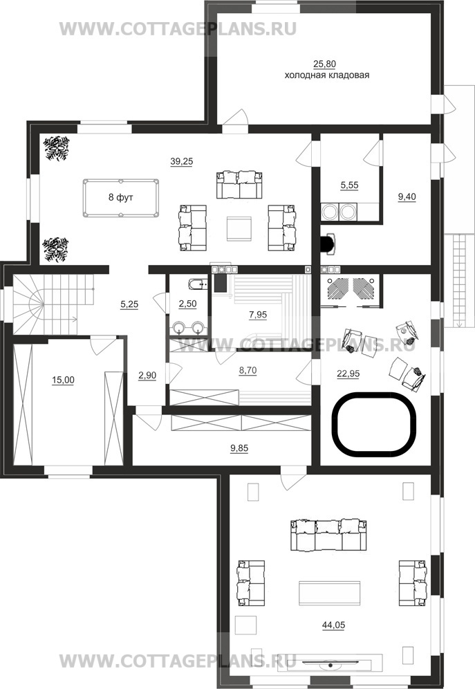 Поэтажные планы проект дома 24-36 общ. площадь 367,20 м2
