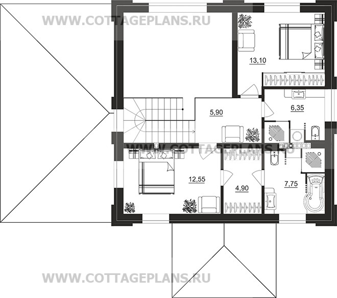 Поэтажные планы проект дома 206-36 общ. площадь 139,10 м2