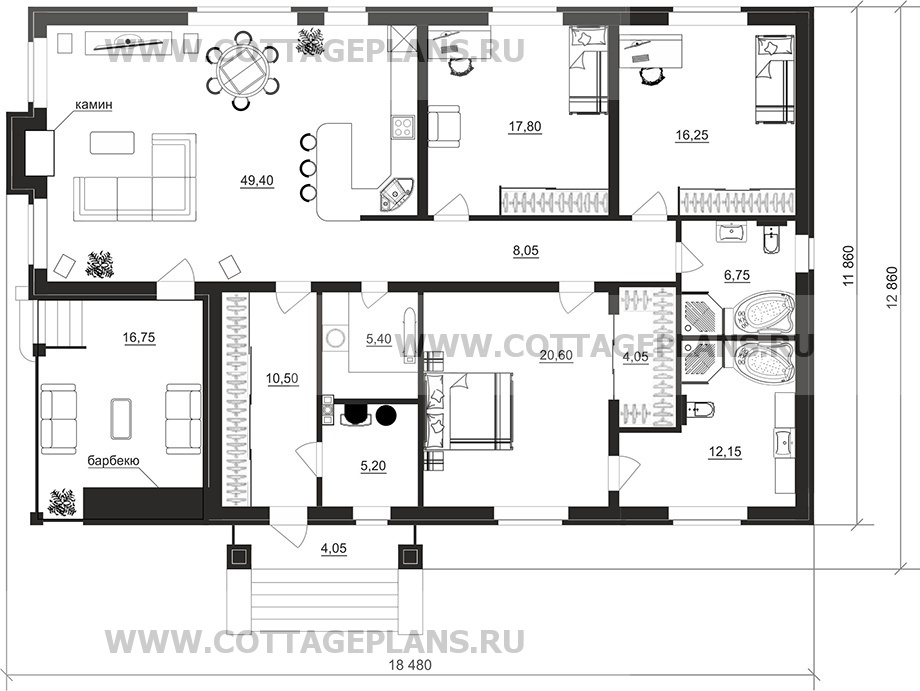Поэтажные планы проект дома 702-02 общ. площадь 151,60 м2