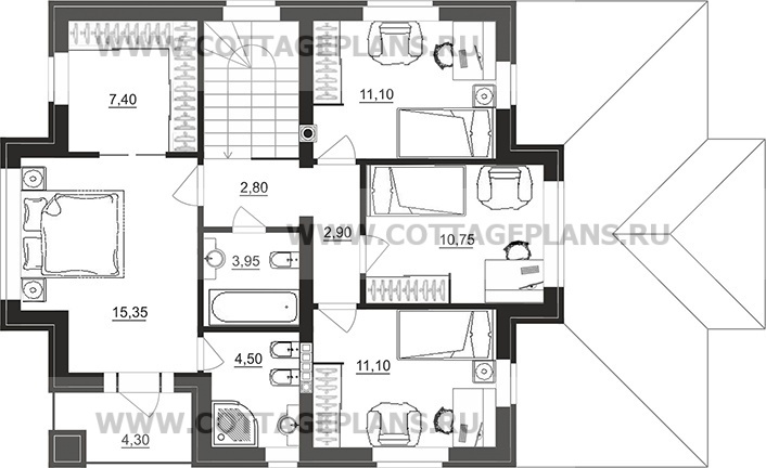 Поэтажные планы проект дома 29-79 общ. площадь 138,30 м2