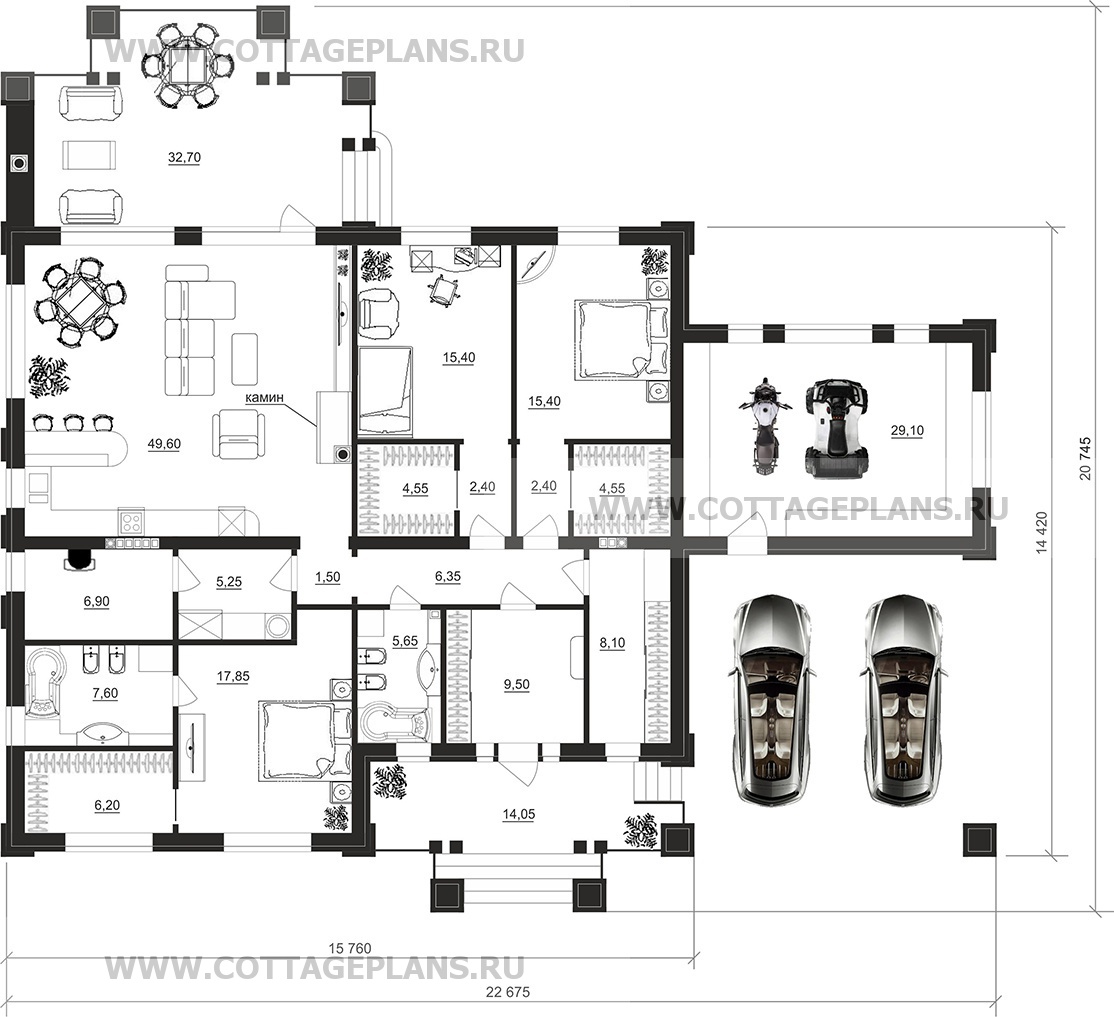 Поэтажные планы проект дома 90-64 общ. площадь 197,95м2