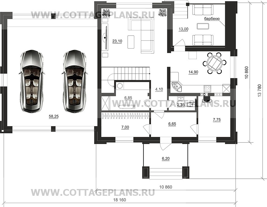 Поэтажные планы проект дома 206-42 общ. площадь 197,40 м2
