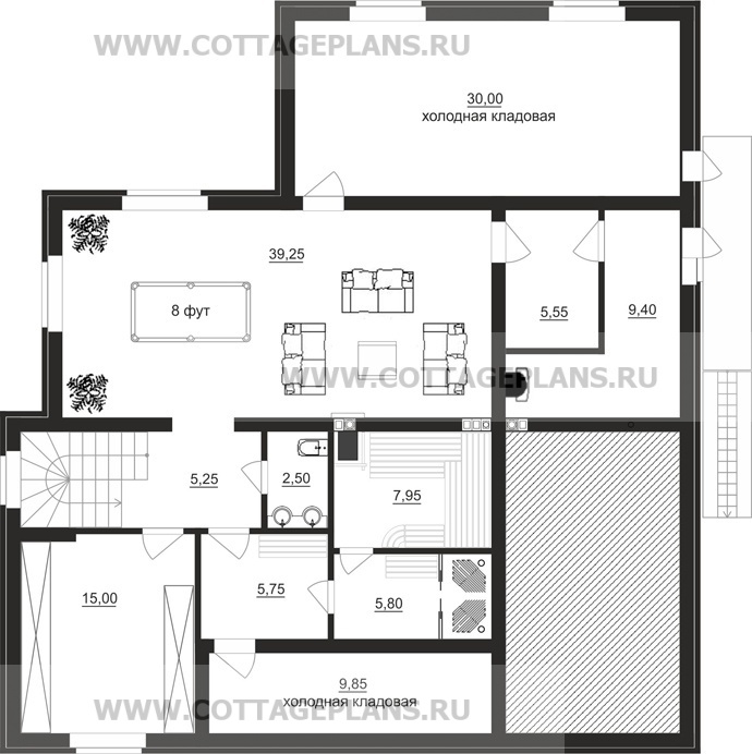 Поэтажные планы проект дома 17-51 общ. площадь 334,20 м2