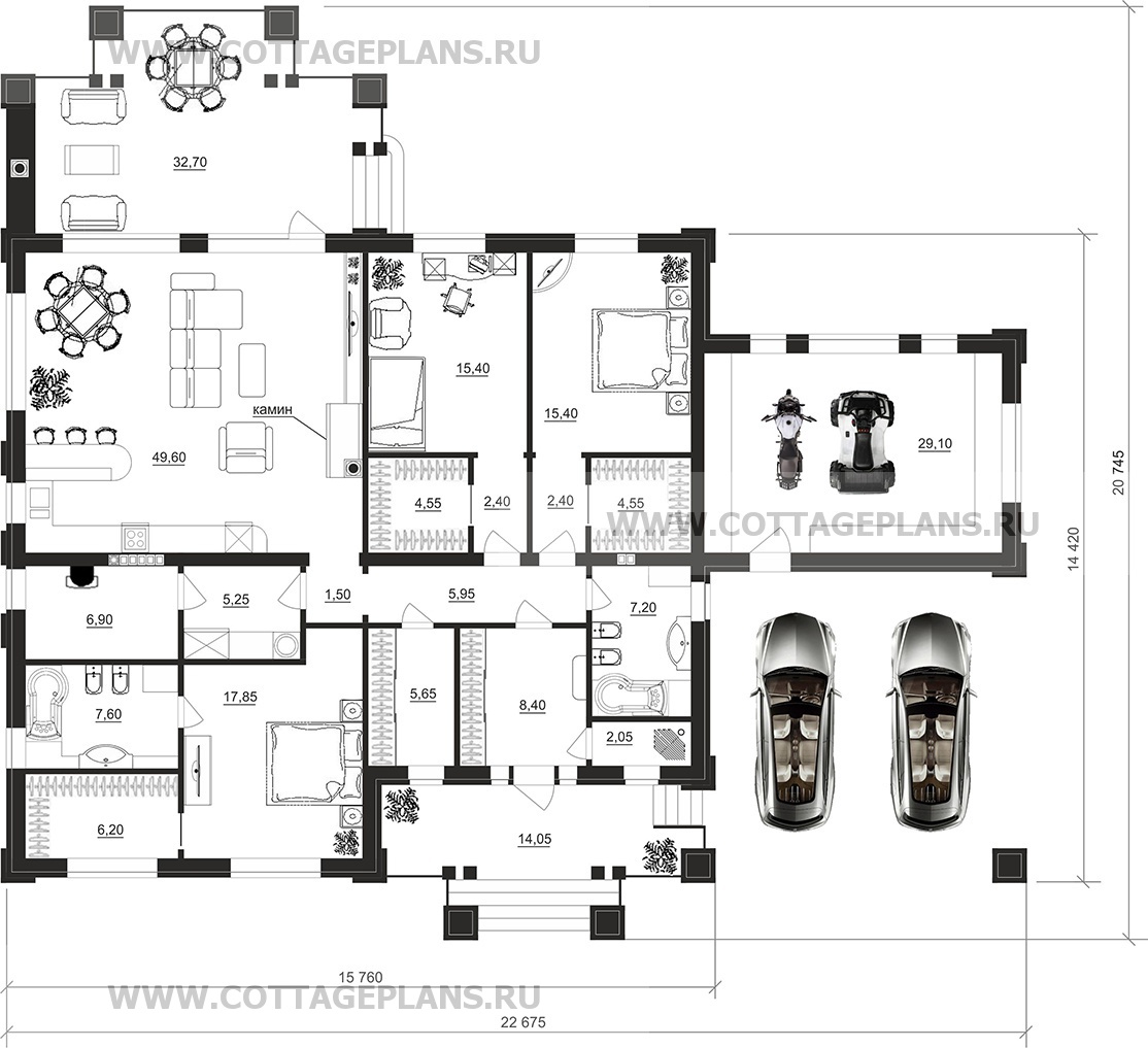 Поэтажные планы проект дома 27-64 общ. площадь 197,95м2
