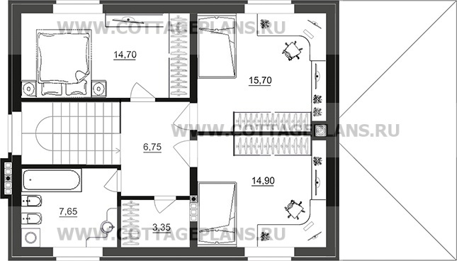 Поэтажные планы проект дома 76-29 общ. площадь 231,05 м2
