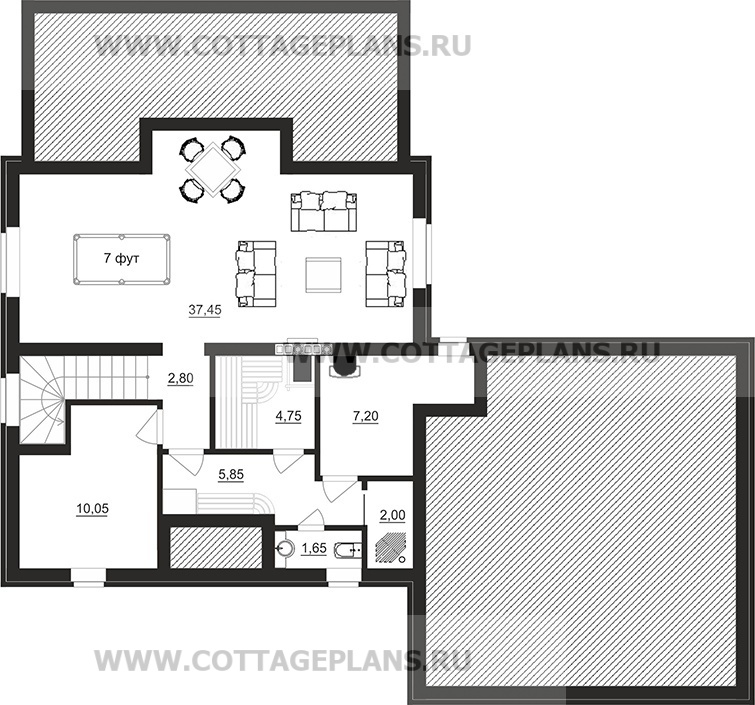 Поэтажные планы проект дома 93-75 общ. площадь 264,25м2