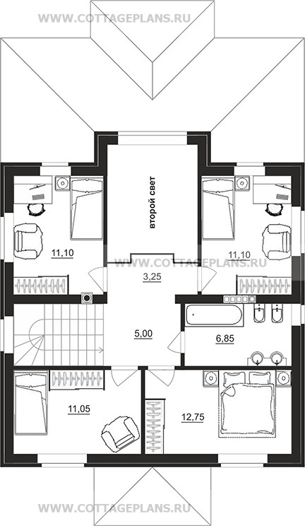 Поэтажные планы проект дома 97-00 общ. площадь 131,10 м2