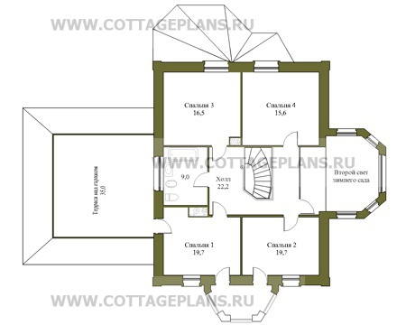 Поэтажные планы проект дома 51-31 общ. площадь 306,0м2