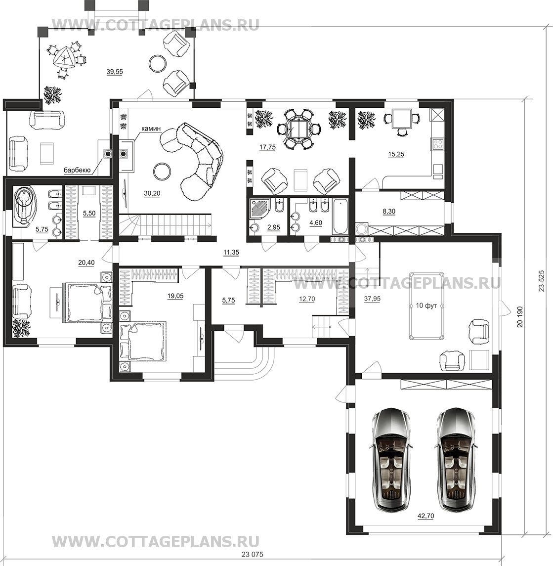 Поэтажные планы проект дома 76-36 общ. площадь 510,35 м2