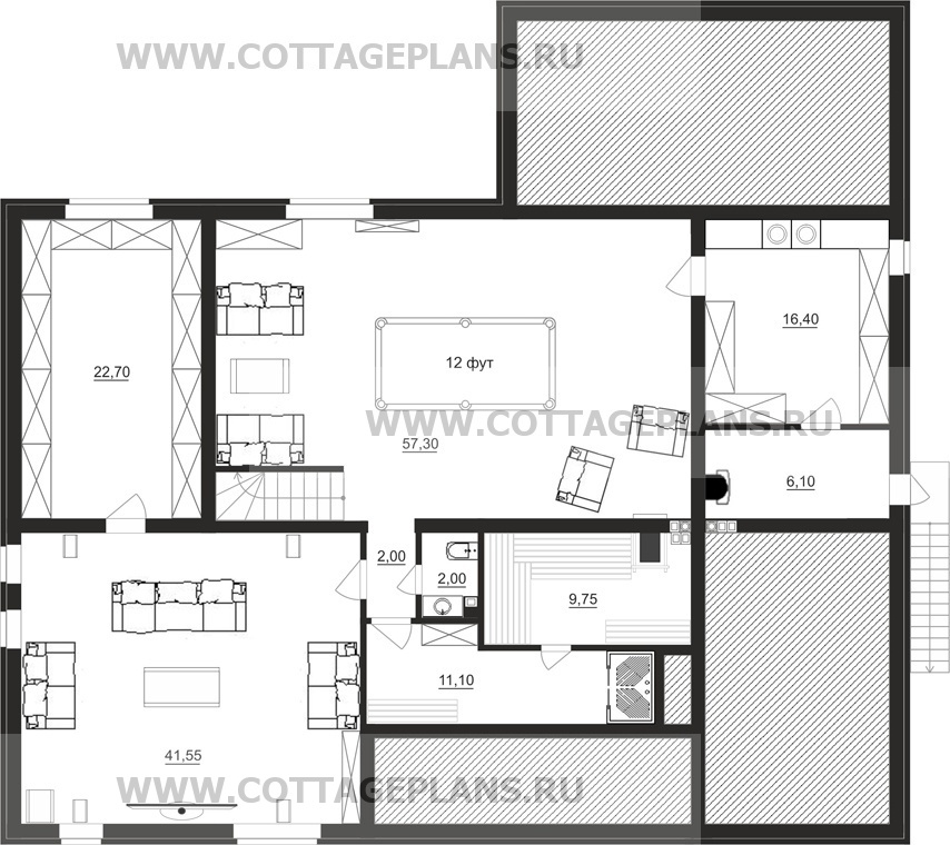 Поэтажные планы проект дома 93-38 общ. площадь 467,00 м2