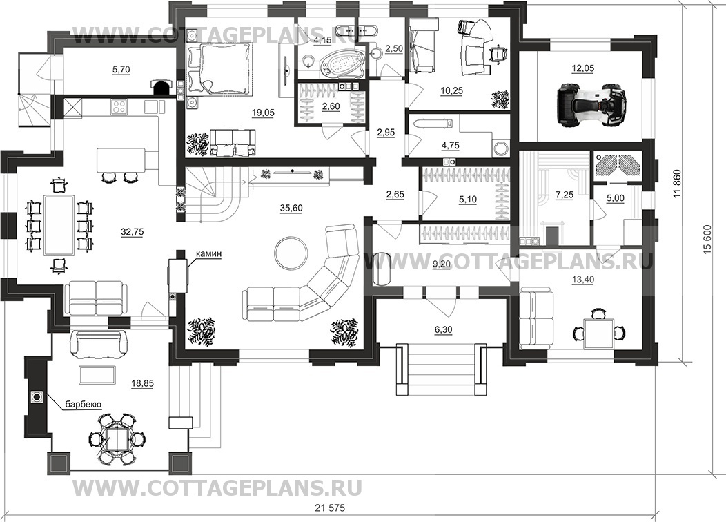 Поэтажные планы проект дома 202-48 общ. площадь 255,35 м2