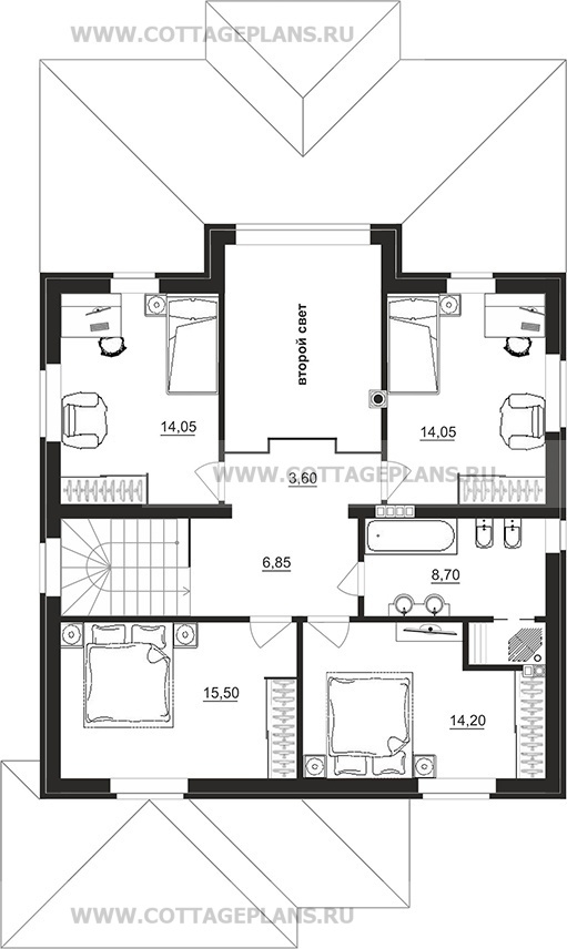 Поэтажные планы проект дома 97-07 общ. площадь 173,05 м2