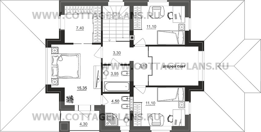 Поэтажные планы проект дома 77-18 общ. площадь 156,90 м2
