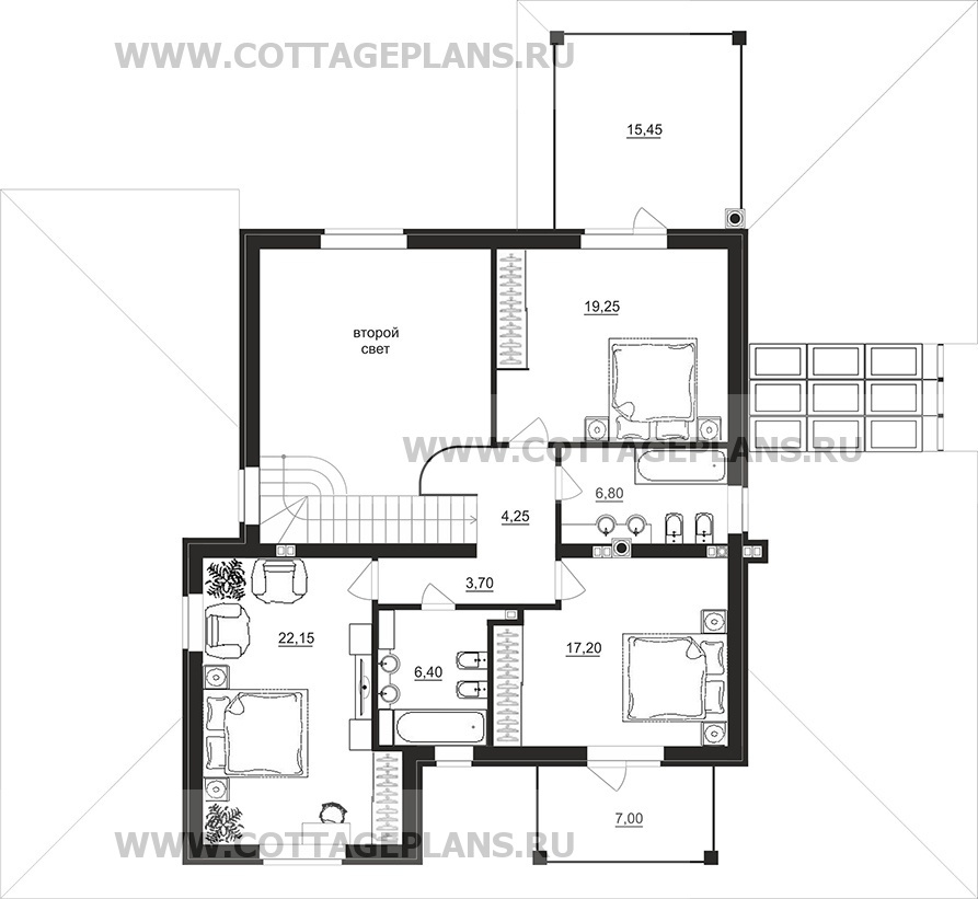 Поэтажные планы проект дома 77-45 общ. площадь 267,95 м2