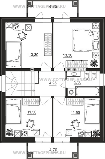 Поэтажные планы проект дома 87-93 общ. площадь 120,15 м2