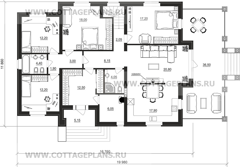 Поэтажные планы проект дома 77-26 общ. площадь 229,00 м2