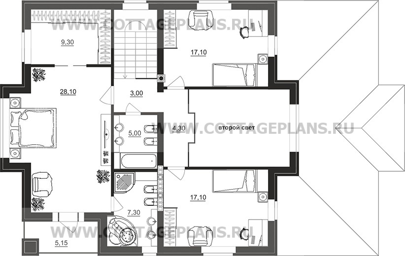 Поэтажные планы проект дома 78-17 общ. площадь 365,40м2