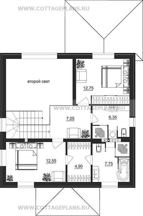 Поэтажные планы проект дома 108-13 общ. площадь 122,55 м2