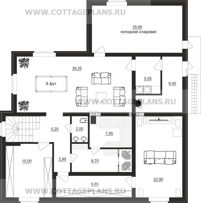 Поэтажные планы проект дома 17-33 общ. площадь 274,75 м2