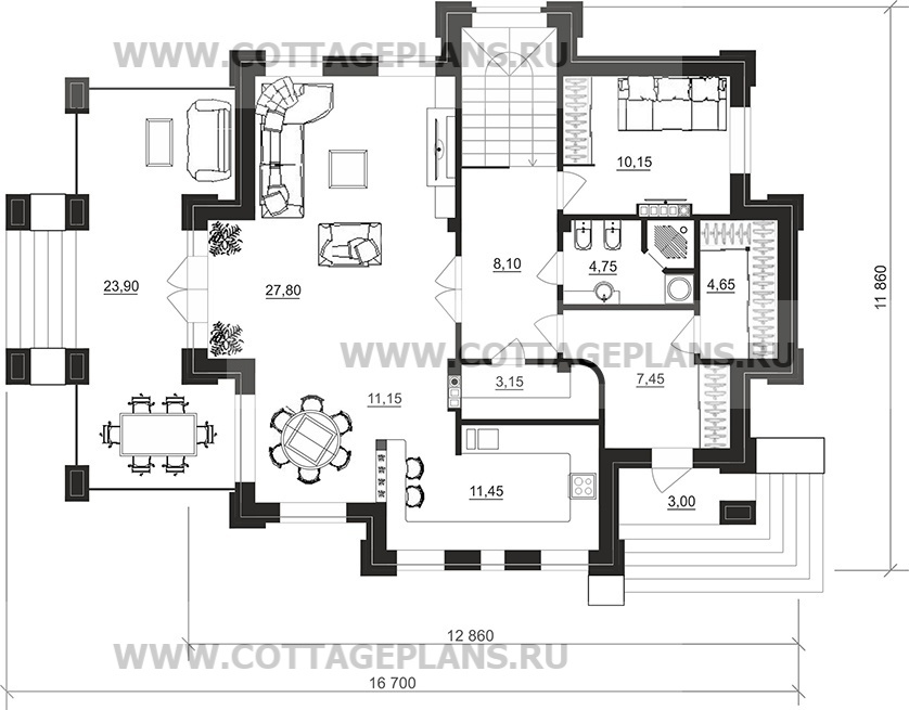Поэтажные планы проект дома 201-78 общ. площадь 264,20 м2