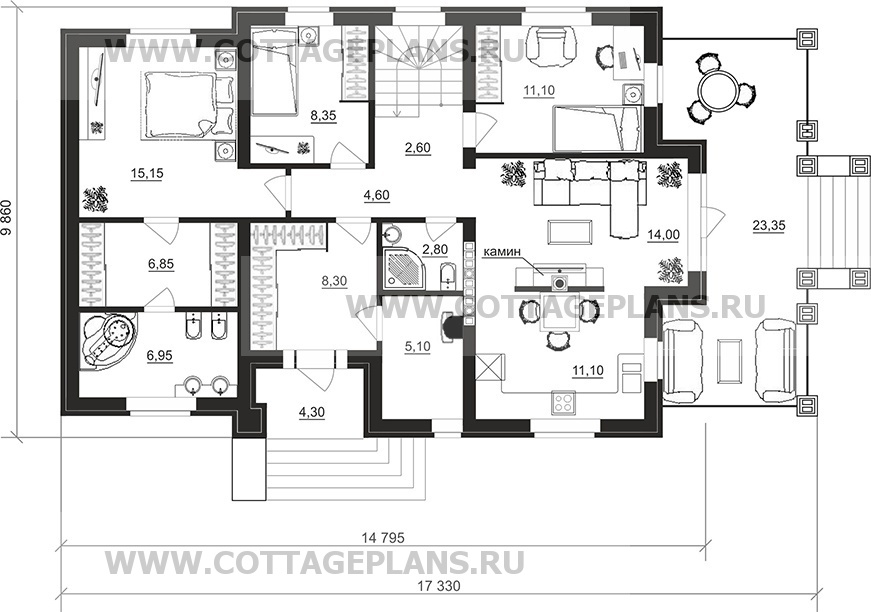 Поэтажные планы проект дома 78-24 общ. площадь 259,85 м2