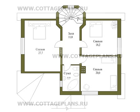 Поэтажные планы проект дома 50-61 общ. площадь 279,0м2