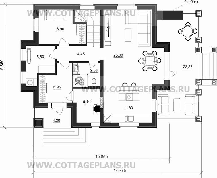 Поэтажные планы проект дома 100-41 общ. площадь 142,55 м2