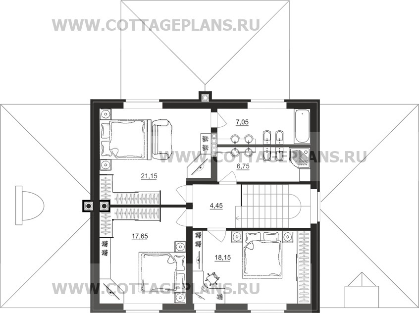 Поэтажные планы проект дома 29-26 общ. площадь 204,65 м2