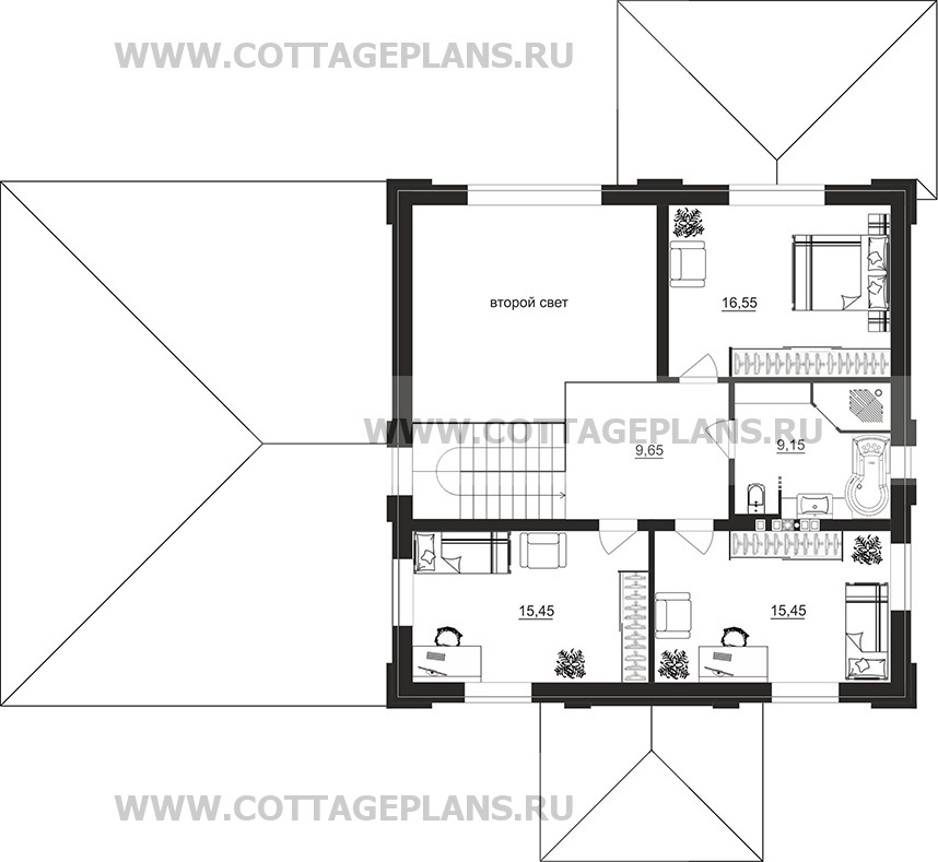 Поэтажные планы проект дома 206-53 общ. площадь 212,20 м2