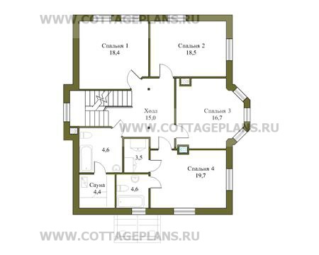Поэтажные планы проект дома 58-28 общ. площадь 262 м2