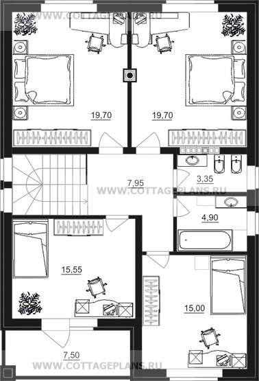 Поэтажные планы проект дома 15-54 общ. площадь 311,45 м2