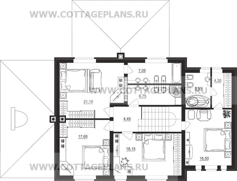 Поэтажные планы проект дома 93-47 общ. площадь 351,95 м2