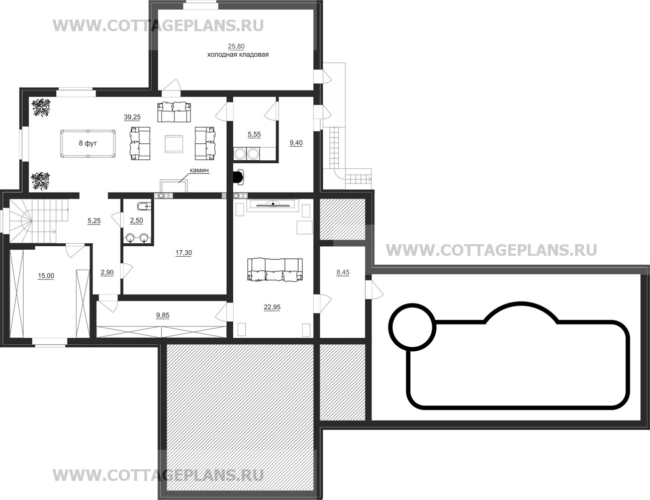 Поэтажные планы проект дома 24-14 общ. площадь 547,10 м2